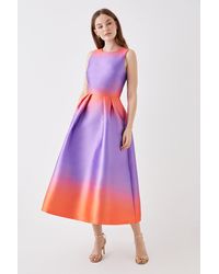 Debut London - Ombre Twill Fit And Flare Dress - Lyst