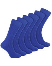 Sock Snob - 6 Pairs Plain Coloured Cotton Rich Ribbed Dress Socks - Lyst