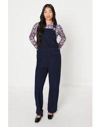 Oasis - Petite Cord Pocket Detail Dungarees - Lyst