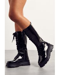 MissPap - Leather Look Lace Up Ankle Boots - Lyst