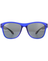 Montana - Rectangle Blue With Black Rubbertouch Black Polarized Sunglasses - Lyst