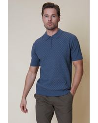 Threadbare - 'marrick' Cotton Mix Textured Short Sleeve Knitted Polo - Lyst