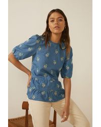 Oasis - Embroidered Top - Lyst