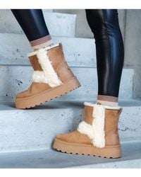 Love Lace - Platform Faux Fur Snow Boots Ecological Suede Slip On Warm - Lyst