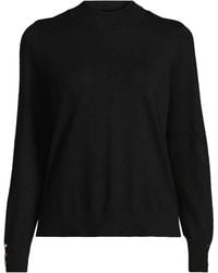 Lands' End - Button Cuff Polo Neck Jumper - Lyst