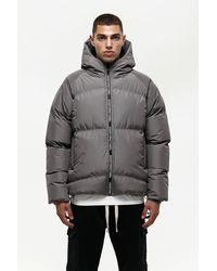 Good For Nothing - Funnel Neck Hooded Puffer Jacket With Branded Zip - Lyst