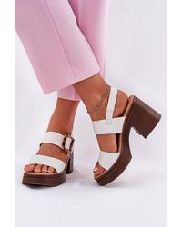 Love Lace - Vinceza Chunky Heel Platform Sandals With Buckle Strap Comfort - Lyst