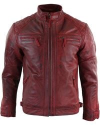 TruClothing - Zipped Soft Leather Short Biker Jacket - Lyst