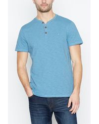 Mantaray - Blue Y-neck Cotton T-shirt - Lyst