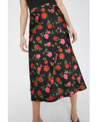 Warehouse - Satin Wrap Skirt In Print - Lyst