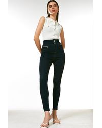 Karen Millen - Zip Detail Skinny Jeans - Lyst