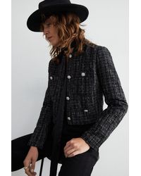 Warehouse - Tweed Tailored Jacket With Crystal Buttons - Lyst