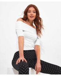 Joe Browns - Slim Fit Fold Over Bardot Jersey Top - Lyst
