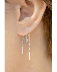 Otis Jaxon London - Sterling Long Drop Chain Threader Earrings - Lyst