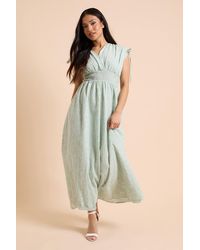 Dorothy Perkins - Petite Drawstring Shirred Bodice Midi Dress - Lyst