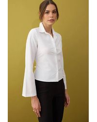 WOVCOR - Fitted Button-Through Shirt W/ Corset Waist Detail - Lyst