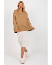 Love Lace - Heart Neck Loose Fit Long Sleeve Sweater - Lyst