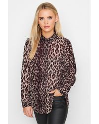 PixieGirl - Petite Long Sleeve Leopard Print Shirt - Lyst