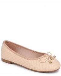 Spot on - Quilted Bow Detail Ballet Pumps - Lyst