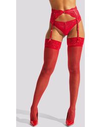 Ann Summers - Lace Top Glossy Stockings - Lyst