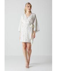 Coast - Hand Embellished Kimono Sleeve Wrap Mini Dress - Lyst
