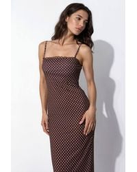 Hiccup - Lace Detailed Polka Dot Sandy Midi Dress - Lyst