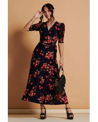 Jolie Moi - Qaliyah Wrap Front Mesh Maxi Dress - Lyst