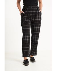 Saloos - Checked Straight Leg Trousers - Lyst