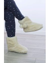 AJVANI - Fluffy Faux Fur Ankle Boots Slippers - Lyst