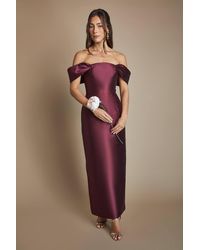 Coast - Honoured Twill Bardot Column Midi Bridesmaid Dress - Lyst
