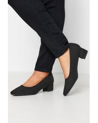 Yours - Extra Wide Fit Faux Suede Block Heel Court Shoes - Lyst