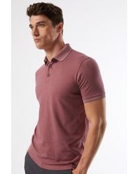 Burton - Pink Jacquard Collar Polo Shirt - Lyst