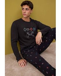 WOVCOR - 2 Piece Game Print Cotton Knit Regular Fit Pyjama Set - Lyst
