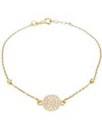 Raina Jewels - 22Ct Dainty Beaded Cubic Zirconia Disc Bracelet Diamond Cut 7" - Lyst