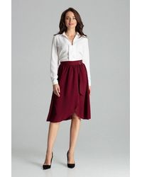 Love Lace - Pleated Waist Envelope Midi Skirt - Lyst