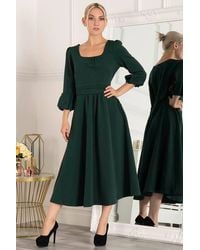 Jolie Moi - Bell Sleeve Flare Midi Dress - Lyst