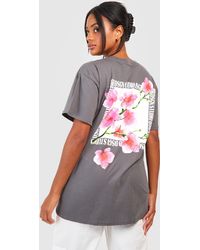 Boohoo - Oversized Dsgn Studio Floral Back Graphic T-shirt - Lyst