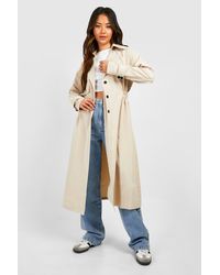 Boohoo - Synched Waist Midaxi Trench Coat - Lyst
