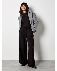 Apricot - Pleat Detail Wide Leg Drawstring Trousers - Lyst