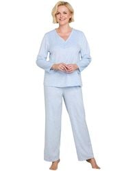 Chums - Brushed Fleece Print Pyjama Set Supersoft Long Sleeve V-Neck Top - Lyst