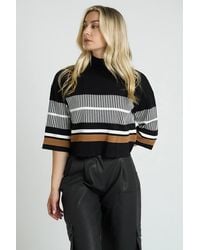 Native Youth - High Neck Stripe Long Sleeve Knitted Jumper - Lyst