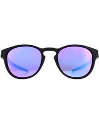 Oakley - Round Matte Black Prizm Violet Sunglasses - Lyst
