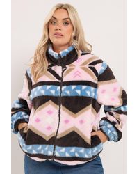 Yours - Zip Through Fairisle Fleece - Lyst