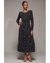 Jolie Moi - Puff Long Sleeve Jersey Maxi Dress - Lyst