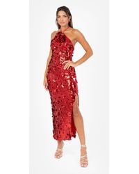 Maya Deluxe - Embellished Halter Neck Midaxi Dress - Lyst