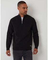 Threadbare - Rib Panel Quarter Zip Knitted Jumper - Lyst