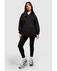 Boohoo - Maternity Half Zip Oversized Sweatshirt And Legging Set - Lyst