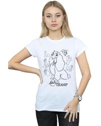 Disney - Lady And The Tramp Collage Sketch Cotton T-shirt - Lyst