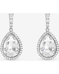 Jon Richard - Rhodium Plated & Crystal Pear Drop Earrings - Lyst