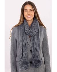 Love Lace - Soft Cozy Acrylic Scarf With Pom Pom Ends For Winter Warmth - Lyst